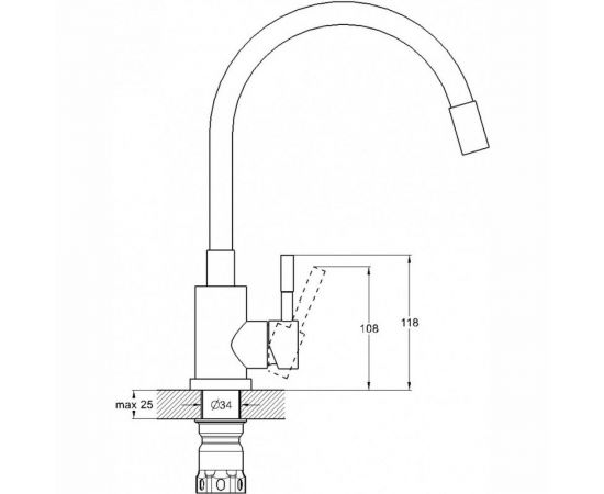 Смеситель для кухни Solone с гибким цветным изливом EZA4-F090KB – изображение 2