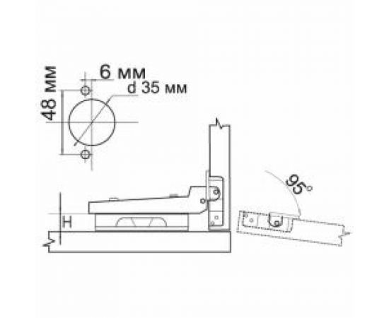 Кухонная мебельная петля с доводчиком STARFIX 95 внутренняя SMF-95511 – изображение 2