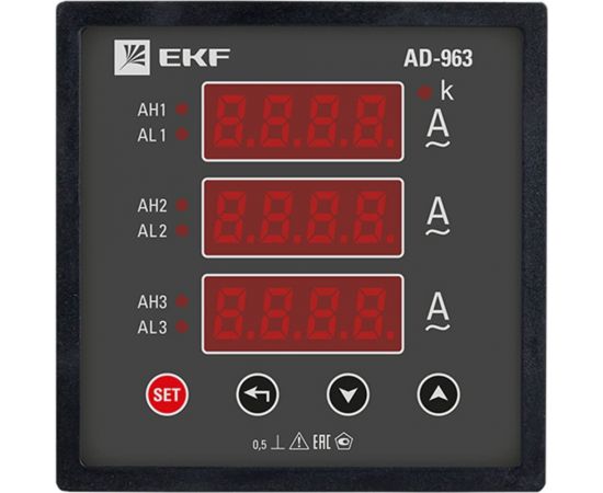 Трехфазный цифровой амперметр на панель EKF PROxima SQad-963 ad-963 – изображение 2