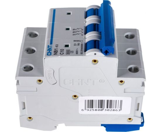 Автоматический выключатель CHINT NB1-63, 3P, 10A, 6кА, характеристика C 179698 – изображение 2