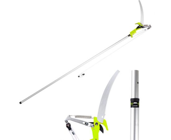 Выдвижная шестопильная пила и секатор DELI DL580512 4 шкива, сталь sk5, длина лезвия 290 мм, телескопическая рукоятка 104541 – изображение 2