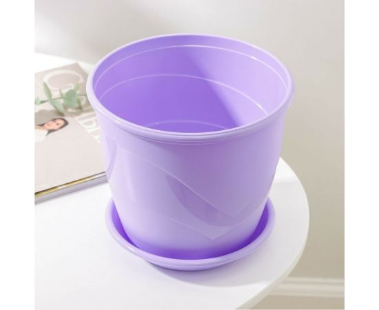 Горшок для цветов с поддоном СИМАЛЕНД Венеция 3.1 л, 19 см, 18 см, лавандовый 4483980 – изображение 2