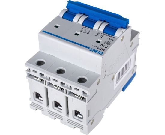 Автоматический выключатель CHINT NB1-63, 3P, 10A, 6кА, характеристика C 179698 – изображение 3