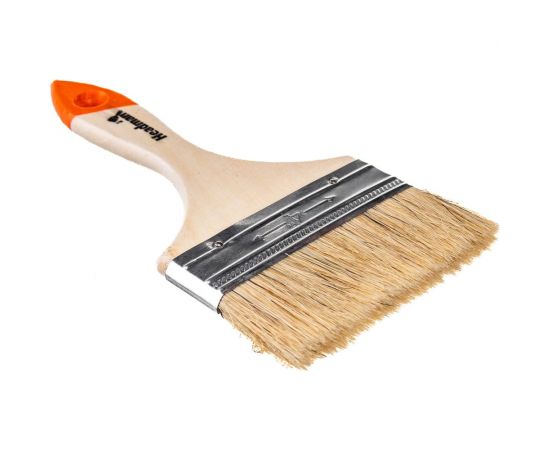 Кисть HEADMAN малярная плоская "Бейсик" натуральная щетина 4 д. 100мм 682-007 – изображение 3