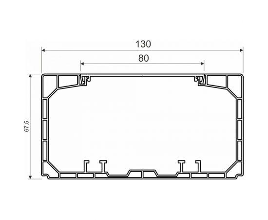 Парапетный кабельный канал KOPOS комплект 2 метра. PK 130X65 D_HD – изображение 3