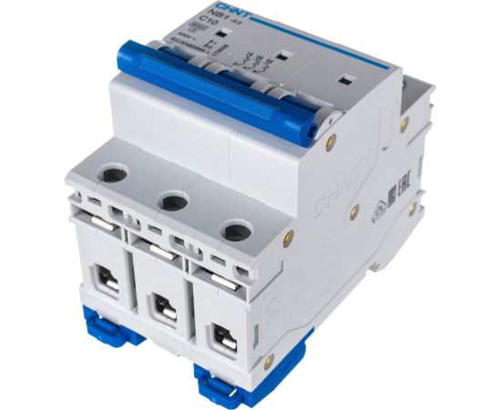 Автоматический выключатель CHINT NB1-63, 3P, 10A, 6кА, характеристика C 179698 – изображение 4