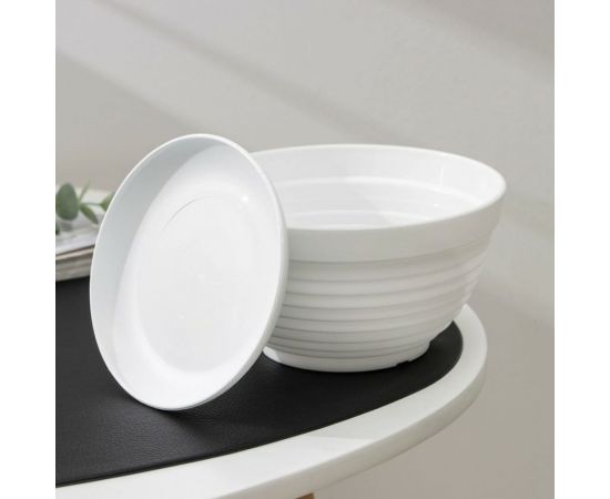 Горшок для цветов с поддоном СИМАЛЕНД Алиса 0.7 л, 15х8 см, белый 4330127 – изображение 4