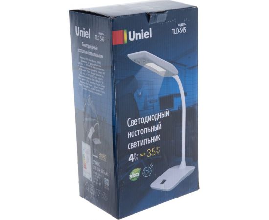 Настольный светильник Uniel TLD-545 Black-White/LED/350Lm/3500K, 4W. UL-00002231 – изображение 5