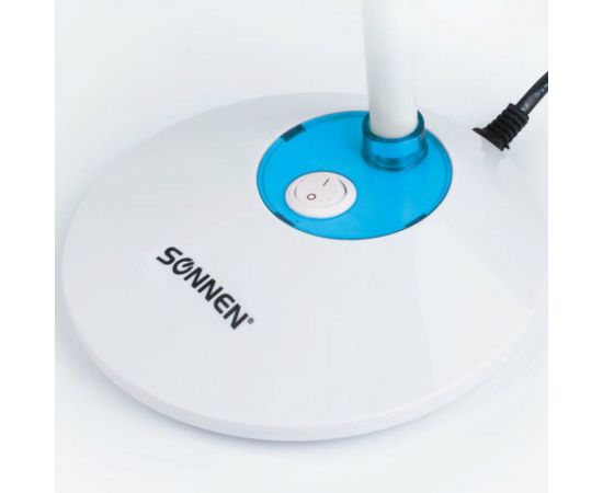 Настольный светильник SONNEN OU-607, на подставке, цоколь Е27, белый/синий, 236681 – изображение 6