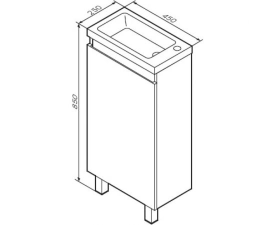 База под раковину AM.PM, X-Joy напольная, 45 см, 1 дверца, белый глянец M85AFSX0451WG – изображение 9