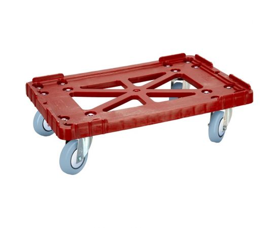 Тележка Тара.ру п/э 600х400 серые резиновые колеса, красный 08172 