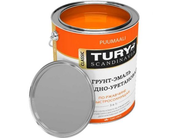 Грунт-эмаль TURY АУ по ржавчине 3 в 1, оранжевая (RAL 2004), 0.9 кг 00020015157 