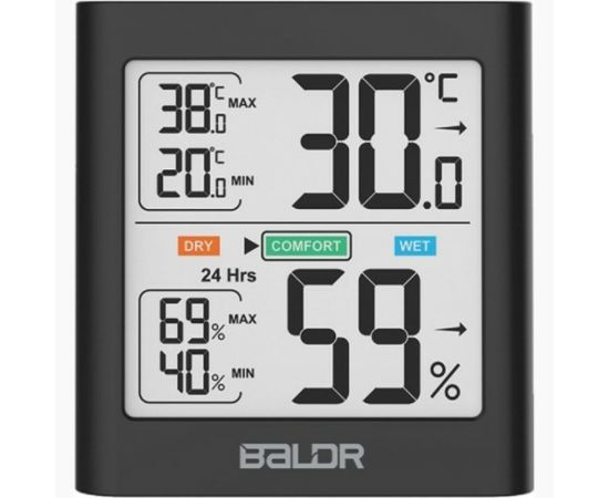 Цифровой термогигрометр с внешним датчиком BALDR B0135TH-BLACK 