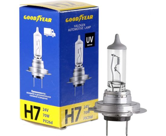 Автомобильная галогенная лампа Goodyear Н7 24V 70W PX26d GY017240 – изображение 2