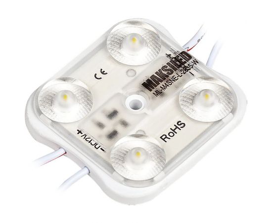 Светодиодный модуль MAKSILED 1.2Вт, 12В, IP67, SMD2835 4LED, 180лм, холодный белый, 20 шт./упаковка ML-M4SNE-L-2835-W – изображение 2