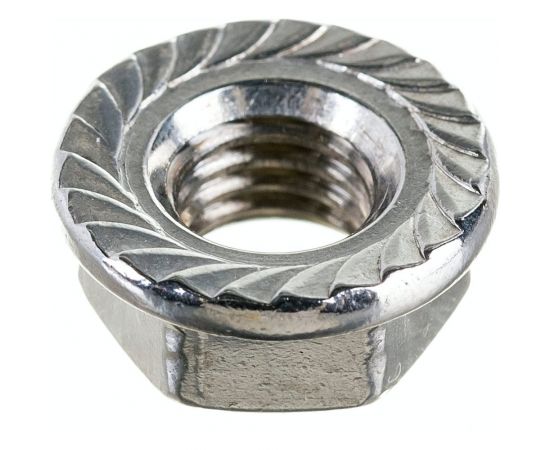 Шестигранная гайка с фланцем и насечками DINFIX DIN 6923, нерж. А2, M8, 10 шт. 00-00001929 – изображение 2