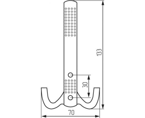 Крючок MF H5531E, AL, 3-х рожковый, матовый хром 973521v – изображение 2