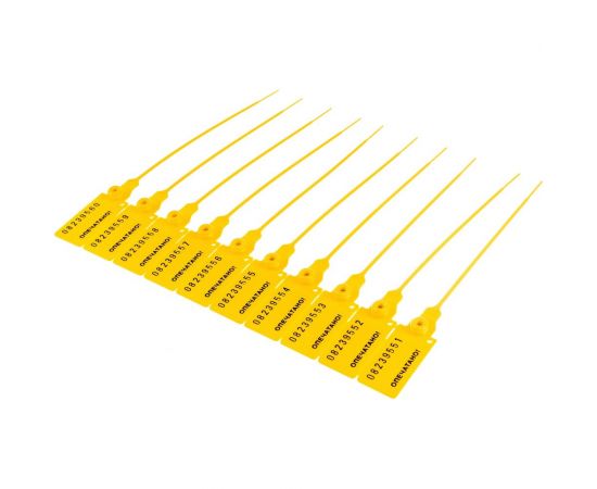 Пластиковая номерная пломба Пломба.Ру D 2,3 мм, L 140 мм, Цвет Желтый 50 шт. 639312 619312 – изображение 2