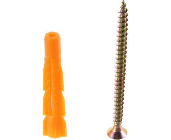 Универсальный дюбель Зубр полипропиленовый, без бортика с оцинкованным шурупом, в п/э пакете тип 6, 8x52мм, 6шт 4-301196-08-052 – изображение 2