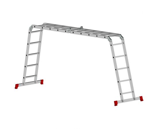 Четырехсекционная лестница-трансформер Новая Высота 4х5 ступеней 2320405 – изображение 2