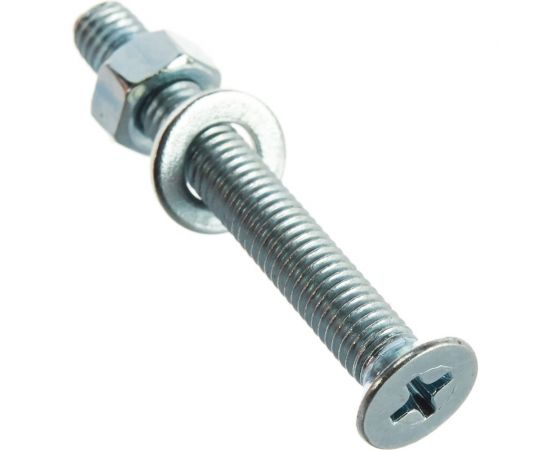 Винт ЗУБР DIN965 в комплекте с гайкой DIN934 12 шт 303456-05-040 – изображение 3