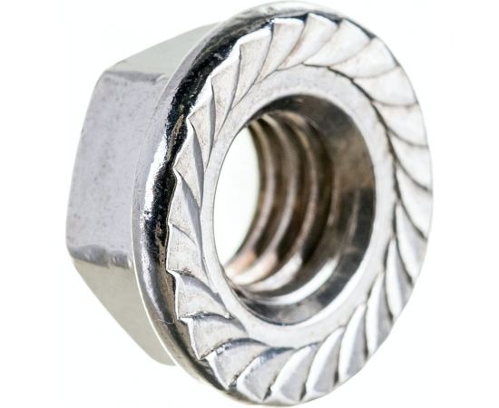 Шестигранная гайка с фланцем и насечками DINFIX DIN 6923, нерж. А2, M8, 10 шт. 00-00001929 – изображение 3