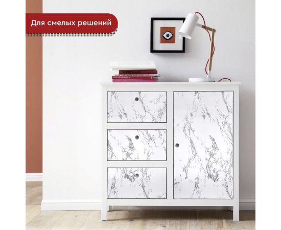 Пленка декоративная мрамор белый, 2м Волжанка ПЛ45-2М – изображение 4