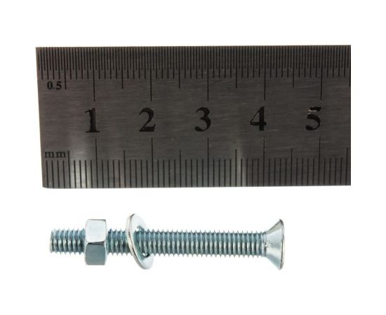 Винт ЗУБР DIN965 в комплекте с гайкой DIN934 12 шт 303456-05-040 – изображение 4