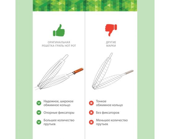 Решетка-гриль для рыбы Hot Pot 60(+4)х36х12х4 см 61340 – изображение 6