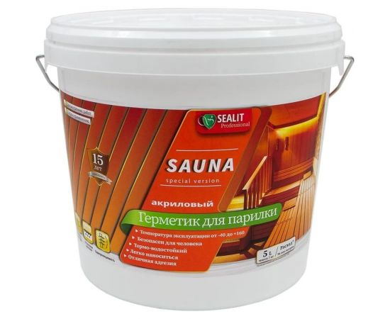 Герметик для бань и саун Sealit Sauna бук 7 кг 4020006 
