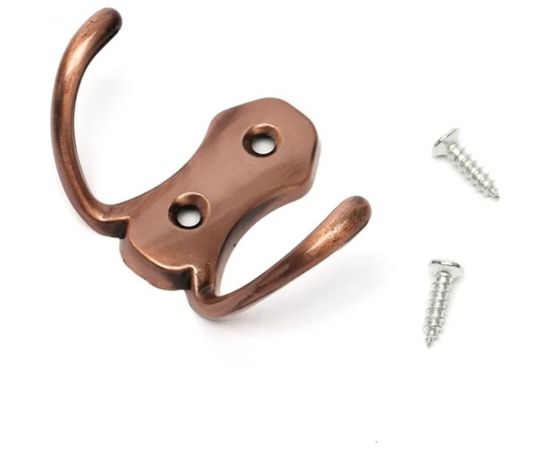 2-х рожковый крючок СКОБЯНОЙ РР медь 007658 