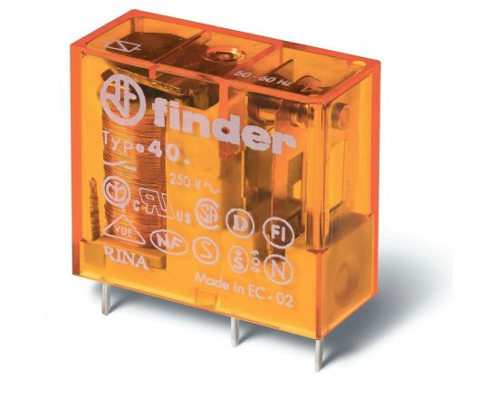 Миниатюрное реле Finder 2 перекидных контакта 8А, 230В AC, 405282300000 