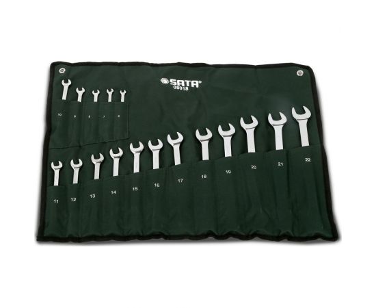 Набор комбинированных ключей с накидным наконечником 17шт Sata 08018 