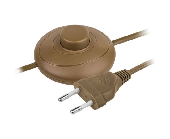 Шнур Navigator NPS-FS01-170-2x0.5-BR, 1.7м, с выключателем, коричневый 61718 