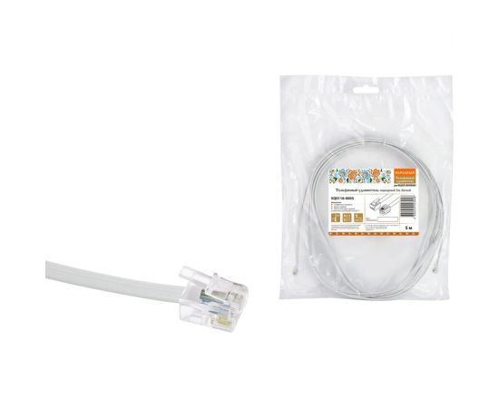 Телефонный удлинитель TDM народный 5м, белый SQ0116-0003 