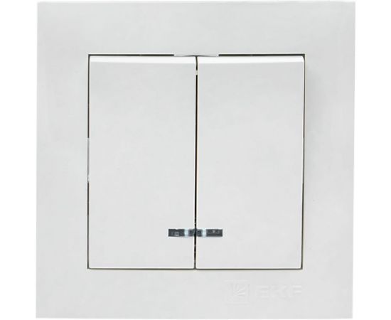 2-клавишный выключатель EKF Валенсия, 10А белый с индикатором PROxima EWV10-123-10 