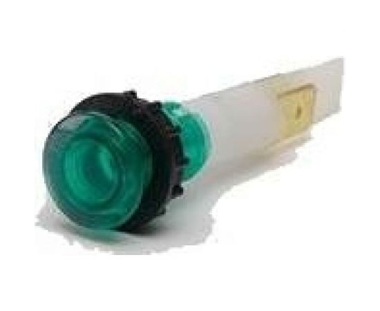 Сигнальная арматура Emas 10мм зеленая с заж. MS 6,3х0,8мм с лампой, 230В S102NY 