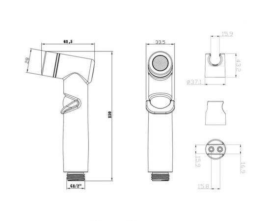 Комплект для биде Lemark с гигиеническим душем LM8088BL – изображение 2