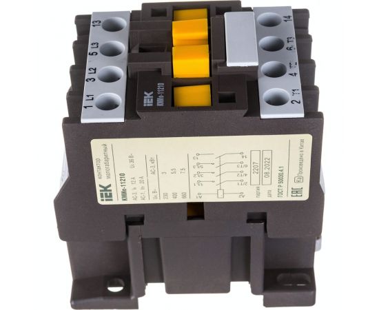 Контактор IEK КМИе-11210 12А, 36В/АС3, 1НО KKME11-012-036-10 – изображение 2