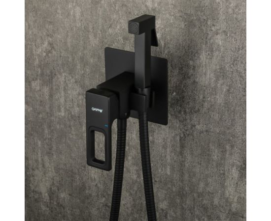 Смеситель с гигиенической лейкой Gappo 35к G7217-6 встраиваемый, черный 544441 – изображение 2