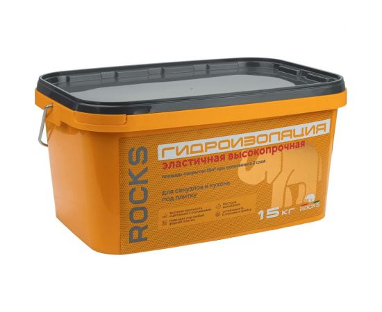 Гидроизоляция акриловая однокомпонентная ROCKS 15 кг 030 – изображение 2