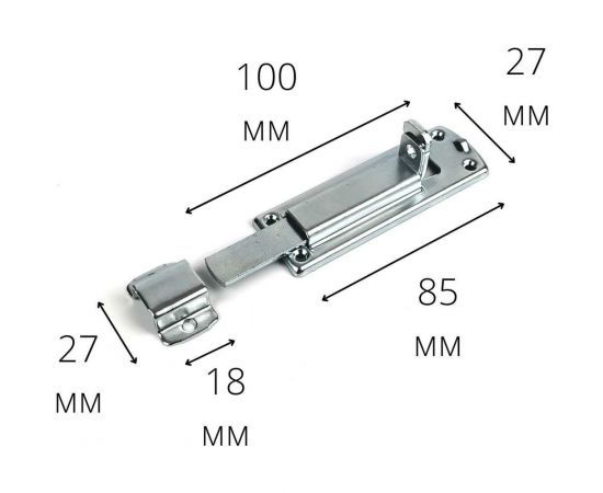 Плоская задвижка ALDEGHI LUIGI SPA 100x27 мм, оцинкованная сталь 214AZ10 – изображение 2