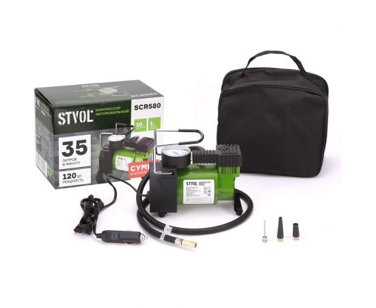 Автомобильный компрессор Stvol 35 л/мин, 10 А SCR580 – изображение 2