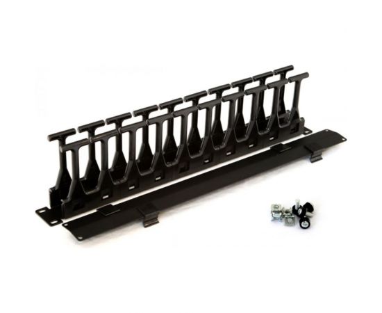 Кабельный организатор Hyperline CMF-1U-FPL106-MCOV-RAL9005 с крышкой, глубина 106 мм, 19"" 481518 – изображение 3