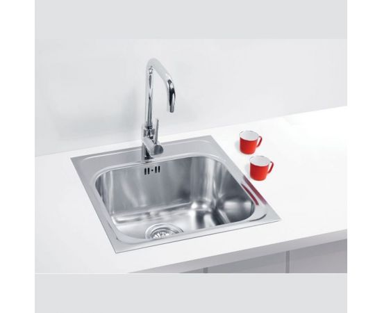 Мойка ALVEUS BASIC 140 NAT-90 465х465 мм, 1X в комплекте с сифоном 1102384 1100905 – изображение 3