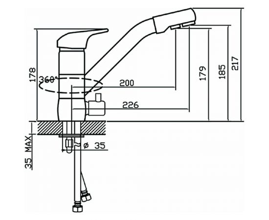 Смеситель для кухни VIGRO VG905 грей – изображение 7