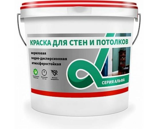 Краска водно-дисперсионная для стен и потолков KRAFOR 40 кг 1 Альфа 42759 