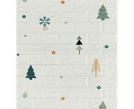 Мягкая самоклеящаяся 3D панель LAKO Елочки (белый кирпич; 70x77 см) LKD-87-04-22 