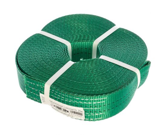 Строительная лента с петлей (6т, 20м, 60мм, зеленая) СТРОП-ПРО SP05113 