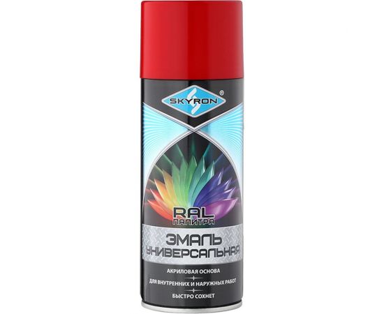 Универсальная акриловая эмаль SKYRON красная RAL3020 SR-13020 